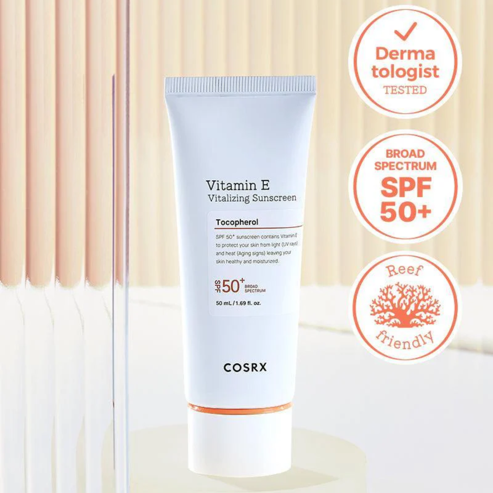 COSRX Vitamin E Vitalizing Sunscreen Broad Spectrum SPF 50+ - Image 3